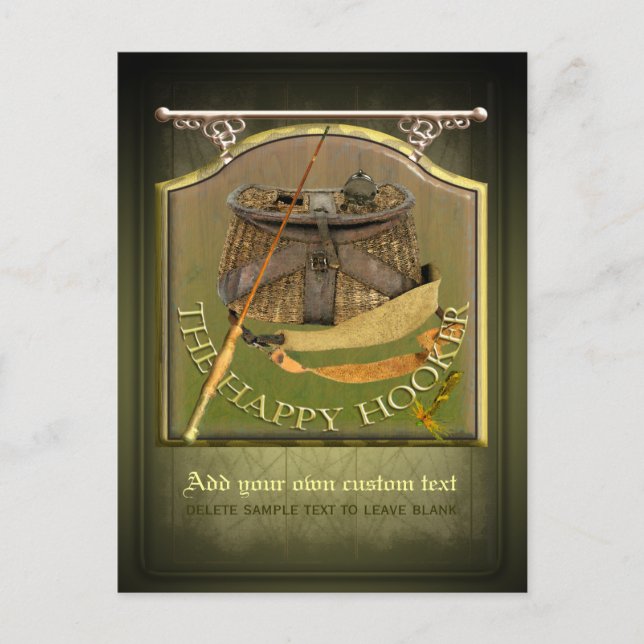 Funny Fishermans Pub Sign Postkarte (Vorderseite)