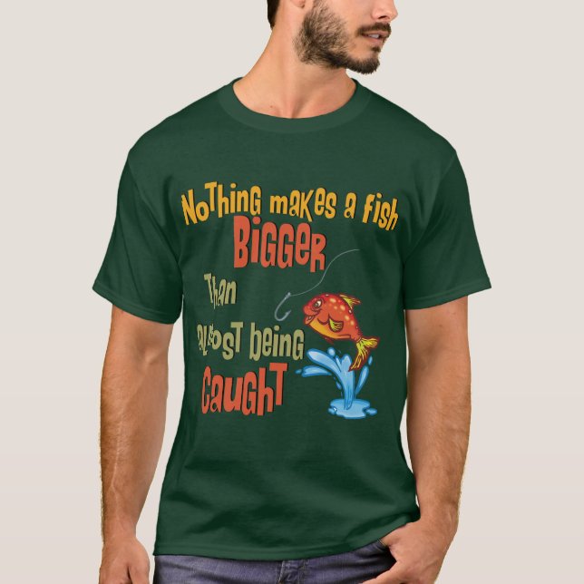 Funny Fishing - Beinahe gefangen T-Shirt (Vorderseite)