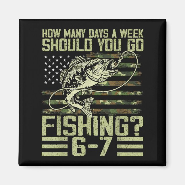 Funny Fishing Boy Teens Kid Camouflage Usa Flag B  Magnet (Vorne)