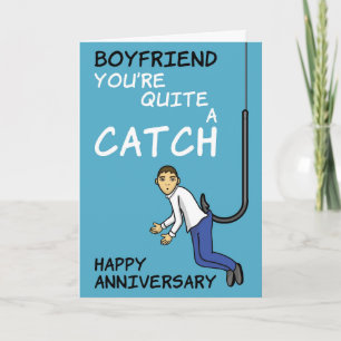 Funny Fishing Boyfriend Anniversaire Carte