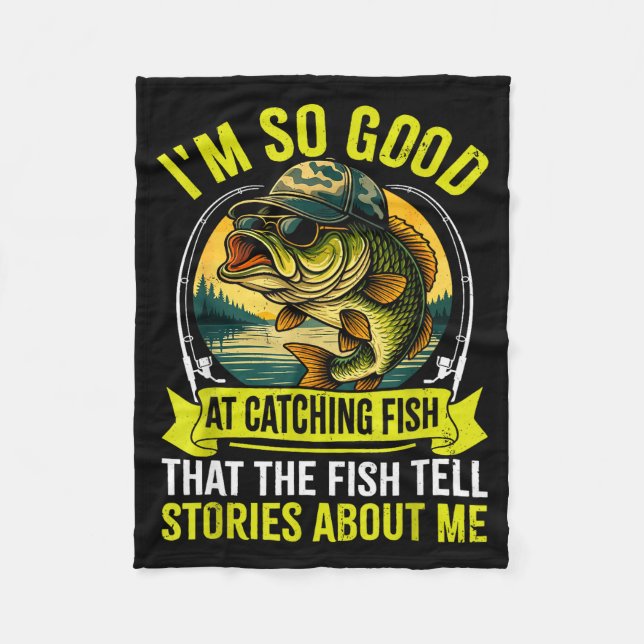 Funny Fishing Fisherman I'm So Good At Catching Fi Fleecedecke (Vorderseite)