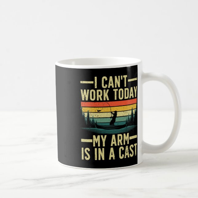 Funny Fishing for Men Women Fisherman Arm Cast Fat Kaffeetasse (Rechts)