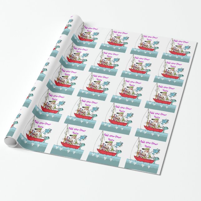 Funny Fishing Gag Geschenk Personalisiert Geschenkpapier (Ungerollt)