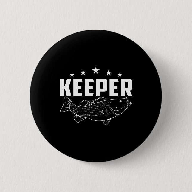Funny Fishing Geoeper Keeper Button (Vorderseite)