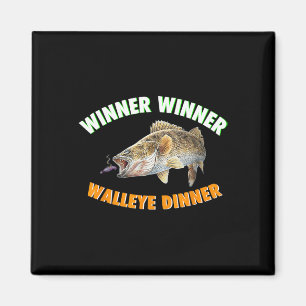 Funny Fishing Gewinner Gewinner Walleye Abendessen Magnet