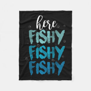 Funny Fishing Hier Fischen Liebe Summer Lake Gesch Fleecedecke
