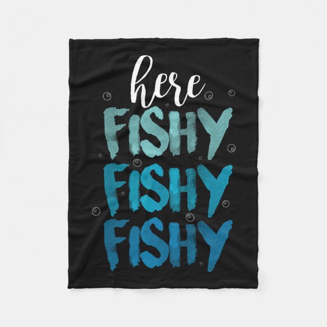 Funny Fishing Hier Fischen Liebe Summer Lake Gesch Fleecedecke (Vorderseite)