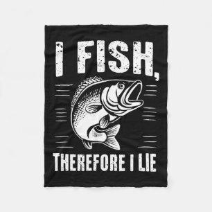 Funny Fishing I Fischen Deshalb lebe ich Fleecedecke