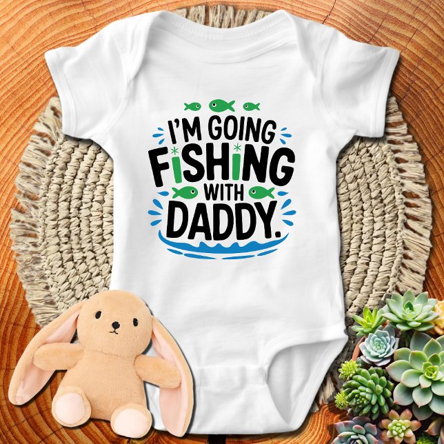 Funny Fishing | Ich werde mit Papa angeln Baby Strampler (Von Creator hochgeladen)