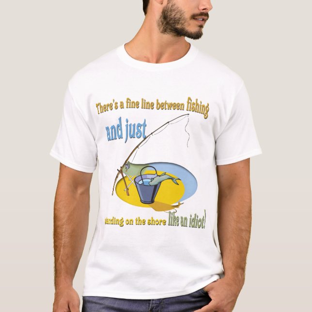 Funny Fishing Idiot T-Shirt (Vorderseite)