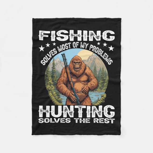 Funny Fishing Junting Halloween Spaß Hunter Fleecedecke (Vorderseite)