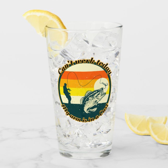 Funny Fishing kann heute nicht mehr funktionieren Glas (Vorderseite Ice)