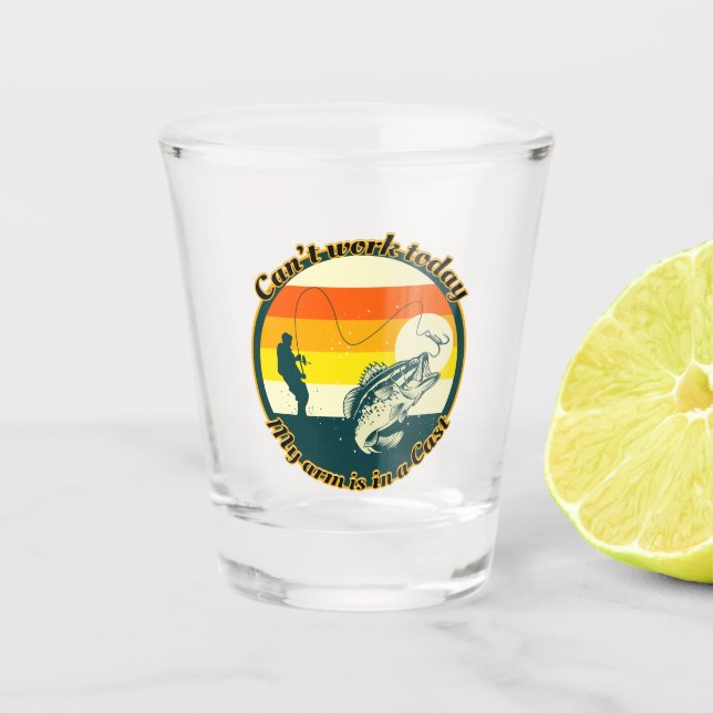 Funny Fishing kann heute nicht mehr funktionieren Schnapsglas (Vorderseite)