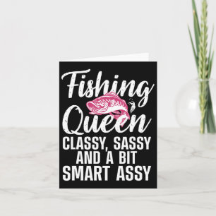 Funny Fishing Queen Design for Women Ladys Fishin  Karte