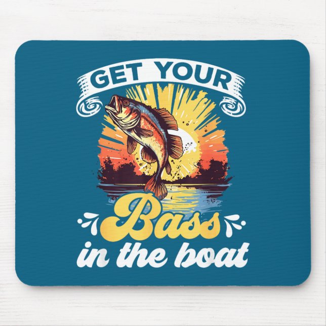 Funny Fishing Quote Hooked On B Fishing  Mousepad (Vorne)