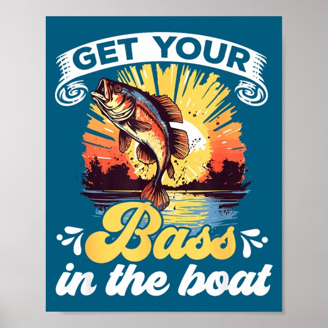Funny Fishing Quote Hooked On B Fishing  Poster (Vorne)
