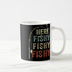 Funny Fishing-Shirt Hier fisch B Vater Frauen Kind Kaffeetasse
