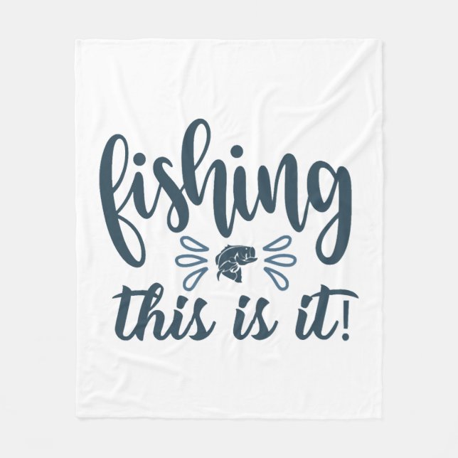 Funny Fishing Shirt mit Slogan Fleecedecke (Vorderseite)