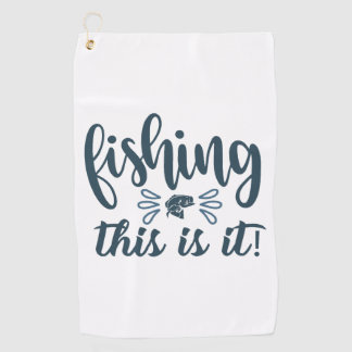 Funny Fishing Shirt mit Slogan Golfhandtuch