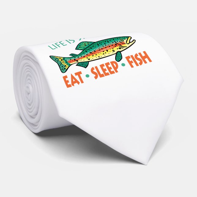 Funny Fishing Sprichwort | Essen, Schlafen, Fisch  Krawatte (Gerollt)
