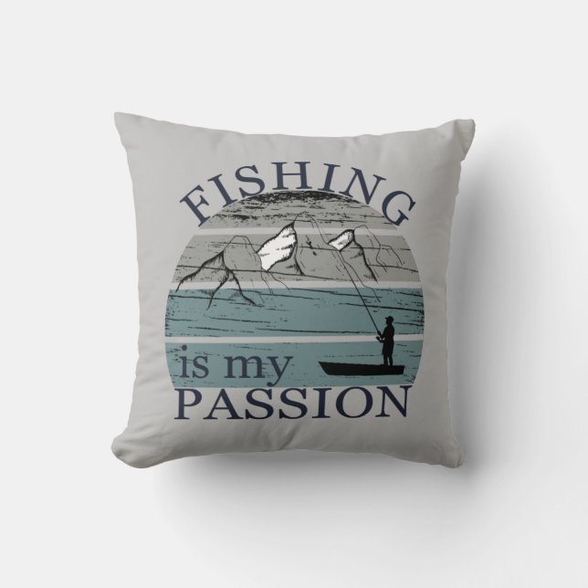Funny Fishing Sprichwort Kissen (Vorderseite)