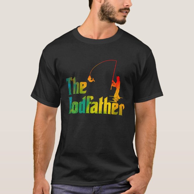 Funny Fishing T  The Rodfather Mens Fathers Day T-Shirt (Vorderseite)