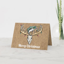 Funny Fishing und Jagen Weihnachten Gruß Karte