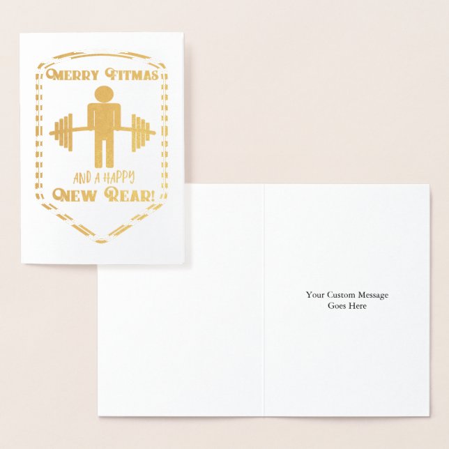 Funny Fitmas Foil Carte de Noël (Affichage)