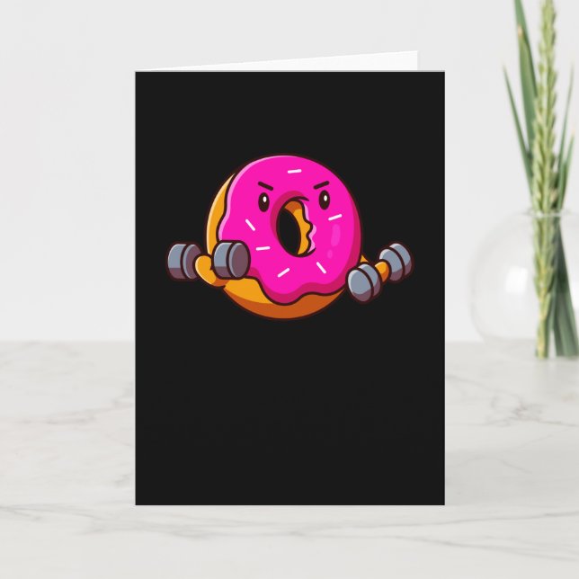 Funny Fitness Donut Workout Weightlifter Karte (Vorderseite)