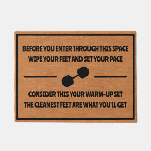 Funny Fitness Gym Bro Spaß Minimalistisch Rustikal Fußmatte