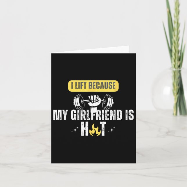 Funny Fitness Gym Rat I Lift Weil meine Freundin Karte (Vorderseite)