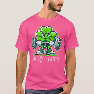 Funny Fitness Gym Workout Kleeblatt St Patr T-Shirt