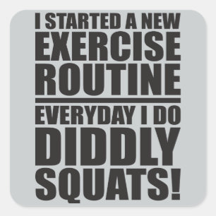 Funny Fitness Quadratischer Aufkleber