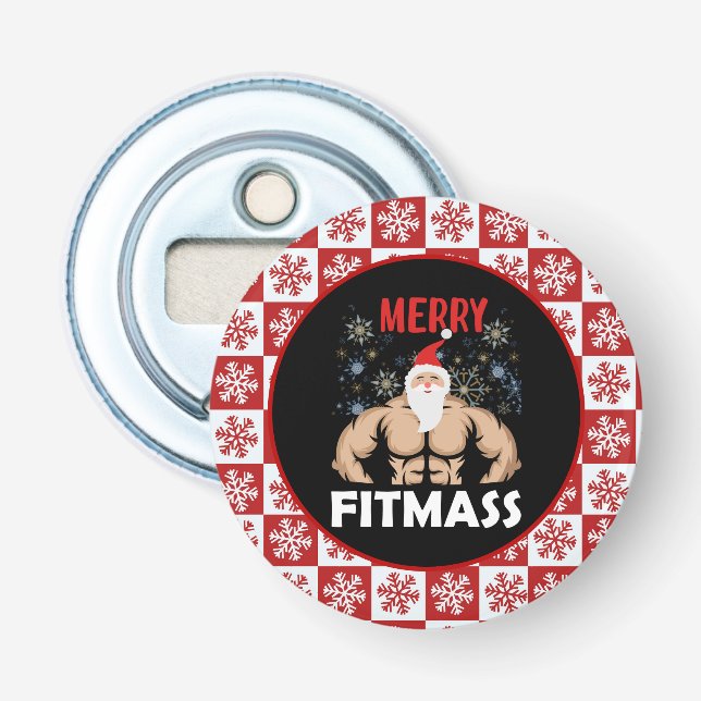 Funny Fitness Themed Weihnachts-Fitness-Trainer Flaschenöffner (Vorderseite)