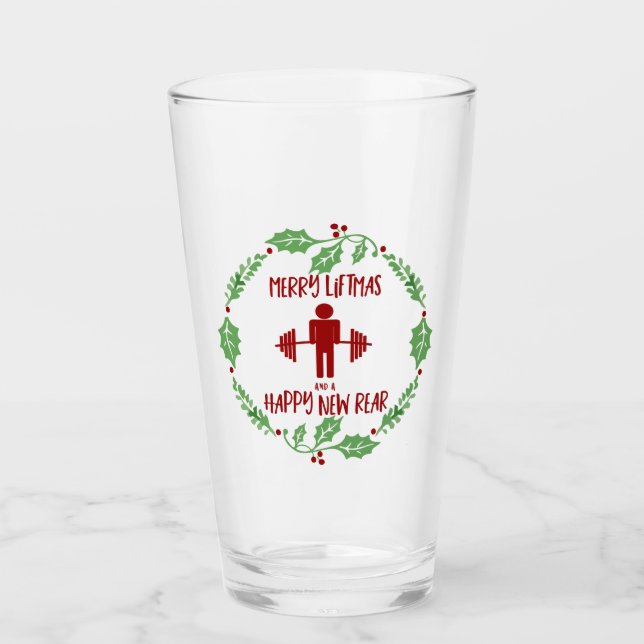 Funny Fitness Weihnachts-Weihnachtslehrer Glas (Vorderseite)