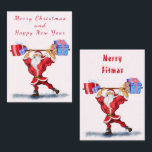 Funny Fitness Weihnachtskarte Mitteilungskarte<br><div class="desc">Weihnachtskarten mit Bodybuilder Weihnachtsmann mit Weihnachtsgeschenken Weihnachtskarte - oder wählen / Ihren einzigartigen Cartoon / Name / Farbe hinzufügen - Ihr Sondergeschenk machen - Umgestalten und verschieben oder entfernen und hinzufügen / Elemente / Text mit Anpassungswerkzeug ! Malerei und Design von MIGNED. Bitte schauen Sie sich meine anderen Projekte /...</div>