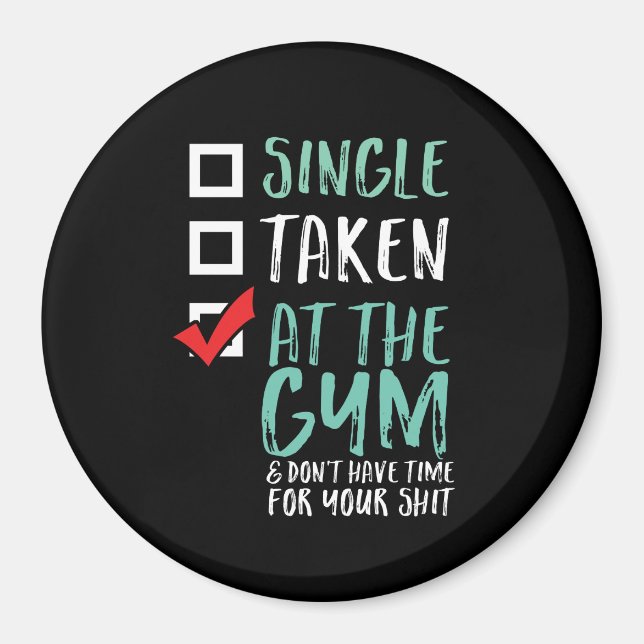 Funny Fitness Workout Single im Fitnessraum Magnet (Vorne)