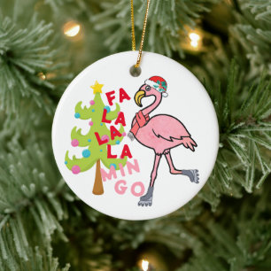 Funny Flamant rose rose Noël Humour ornement