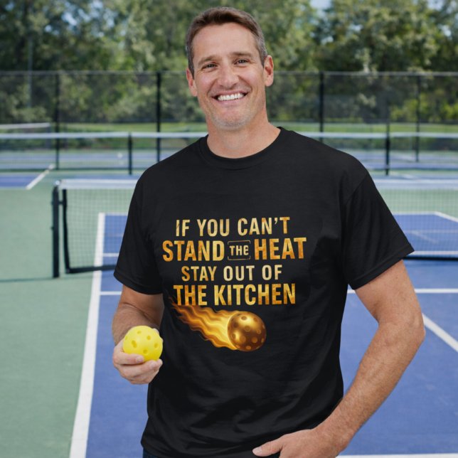 Funny Flaming Pickleball Kitchen Graphic Dink Life T-Shirt (Von Creator hochgeladen)