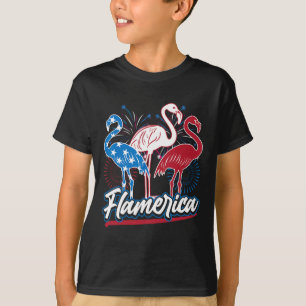 Funny Flamingo 4. Juli Patriotische amerikanische T-Shirt