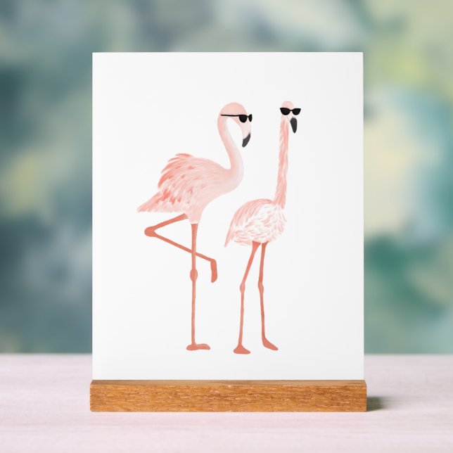 Funny Flamingo Art Acrylschild (Neutral)