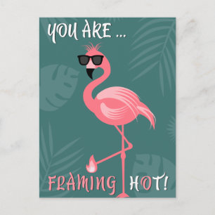 FUNNY FLAMINGO ART POSTCARD POSTKARTE