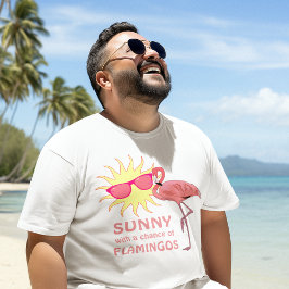 Funny Flamingo Beach Wettervorhersage T-Shirt
