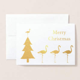 Funny Flamingo Christmas Folienkarte