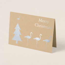 Funny Flamingo Christmas Folienkarte