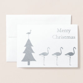 Funny Flamingo Christmas Folienkarte