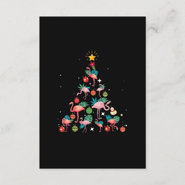Funny Flamingo Christmas Tree Begleitkarte (Vorderseite)