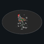 Funny Flamingo Christmas Xmas Ovaler Aufkleber<br><div class="desc">Funny Flamingo Christmas Xmas</div>