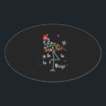 Funny Flamingo Christmas Xmas Ovaler Aufkleber<br><div class="desc">Funny Flamingo Christmas Xmas</div>