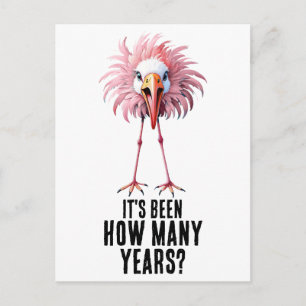 Funny Flamingo Flocking schockiert Postkarte